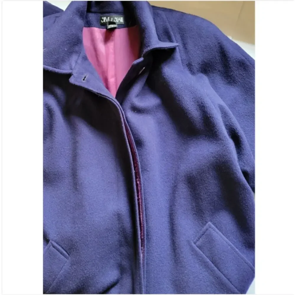Vintage Steve by Searle Long Wool Coat Deep Purple Women’s 10 - Picture 4 of 10